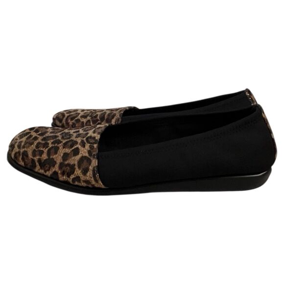 AEROSOLES Womens Trend Setter Slip-On Leopard /Black Flat COMFORT Shoes 9M - Picture 2 of 11